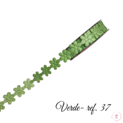 Florzinha Tecido com Brilho 2 cm (1 metro) - Atelie Rosa di Pano