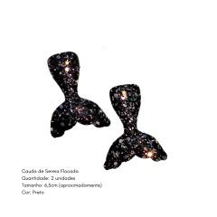 Cauda de Sereia Flocada 6,5cm ( 2 unidades) - loja online