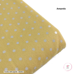 Tecido Tricoline Estampado Poá - 25x48cm (1 unidade) - Atelie Rosa di Pano