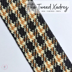 Fita Tweed Xadrez 4cm (3 metros) - Atelie Rosa di Pano