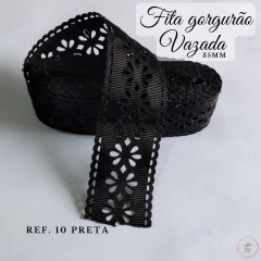 Fita gorgurão Vazada Pétalas importada 35mm (15 metros) - loja online