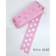 Fita Gorgurão Vazada com Flores importada - 38mm ( 5 metros) - loja online