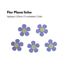 Aplique Flor Plana Linho - 2,5cm (5 unidades) - Atelie Rosa di Pano