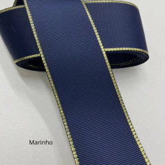 Imagem do Fita Gorgorão Borda Dourada Melaço - 38mm (rolo com 3 metros)