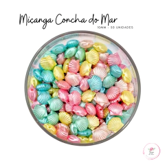 Miçanga Concha do Mar Colorida 10mm (50 unidades)