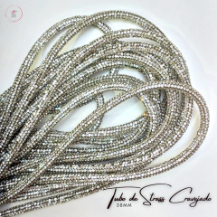 Tubo de Strass Cravejado 08mm (1 metro)