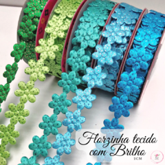 Florzinha Tecido com Brilho 2 cm (1 metro)