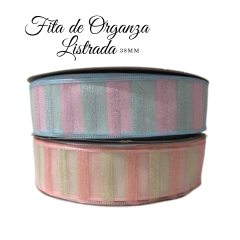 Fita de Organza Listrada 38mm (3 metros) - comprar online