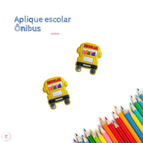 Aplique Emborrachado escolar - Ônibus 3x3,5cm