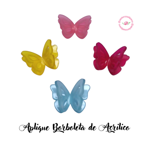 Aplique Borboleta de Acrilico (5 unidades)