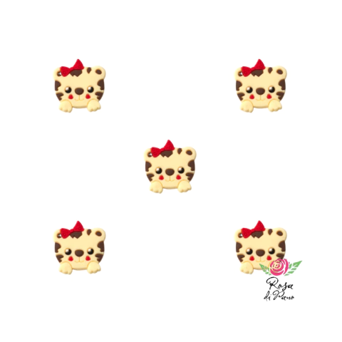 Aplique Emborrachado Onça - 3cm (5 Unidades)