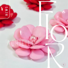 Flor de Acrílico com pérola 5cm (1 unidade) - comprar online
