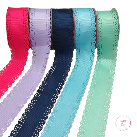 Fita gorgurão lisa com Borda vazada 35mm - comprar online