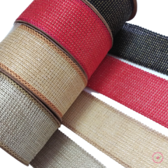 Fita de Juta com Fio dourado 4cm (rolo com 3 metros) - comprar online