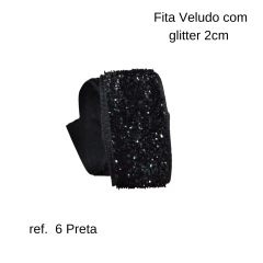 Imagem do Fita de Veludo com Glitter 22mm (5 metros)