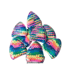 Aplique Orelha de Gatinho Paetê colorido 6cm - (4 unidades)