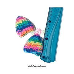 Aplique Orelha de Gatinho Paetê colorido 6cm - (4 unidades) - comprar online