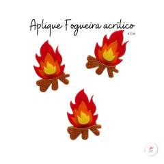 Aplique Fogueira acrílico 4cm (2 unidade)
