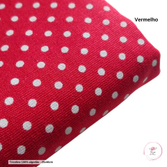 Tecido Tricoline Estampado Poá - 25x48cm (1 unidade) - Atelie Rosa di Pano