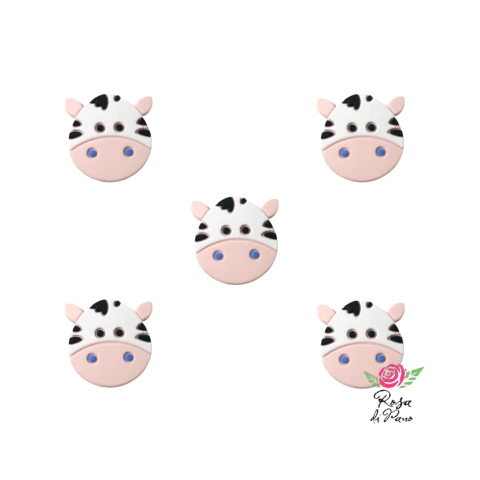 Aplique Emborrachado Vaquinha 33mm (5 Unidades)