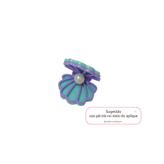 Aplique Concha curva acrílico 6,3cm (1 unidades) - Atelie Rosa di Pano