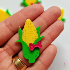 Aplique Milho com Laço acrilico 4cm (2 unidade) - comprar online