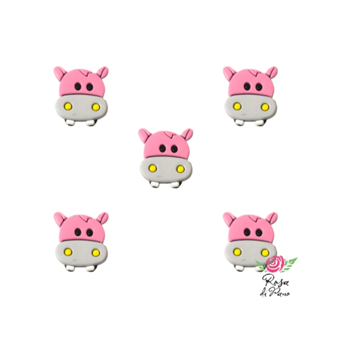 Aplique Emborrachado Hipopótamo 3cm (5 Unidades)