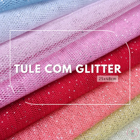 Tecido Tule Glitter 25x48cm (1 unidade) - comprar online
