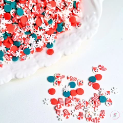 Aplique Fimo fatiado Papai noel - 5mm (10 gramas) - comprar online