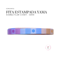 Fita Gorgurão Estampada Yama Xadrez Flor candy - comprar online