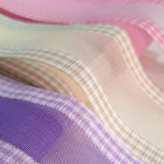 Kit Fita organza borda xadrez 38mm (2 metros de cada cor) - comprar online