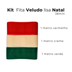 Kit Fita Veludo lisa Natal 38mm - 1 metro de cada cor - comprar online