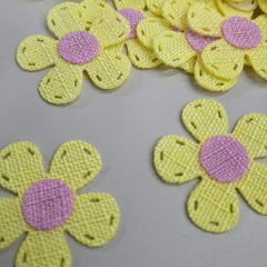 Aplique Flor Plana Linho - 2,5cm (5 unidades) - comprar online