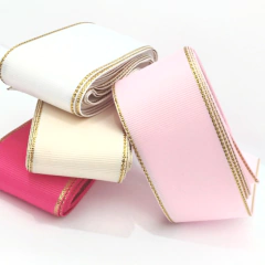 Fita Gorgorão Borda Dourada Melaço - 38mm (rolo com 3 metros) na internet