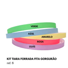 Kit Tiara Forrada com Fita Gorgorão 1 cm (5 Unidades) - Atelie Rosa di Pano