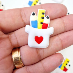 Aplique Porta Lápis coração emborrachado 3,5cm - comprar online