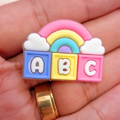 Aplique Arco-íris ABC emborrachado 3,5cm