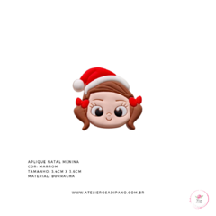 Imagem do Aplique Natal Menina emborrachado 3,4cm (1 unidade)