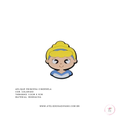 Aplique Princesa Cinderela emborrachado - comprar online