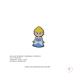 Aplique Princesa Cinderela corpinho emborrachado - comprar online