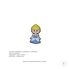 Aplique Princesa Cinderela corpinho emborrachado - comprar online