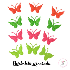 Borboleta Prensada 3cm NEON (12 Unidades)
