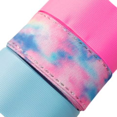 Kit Fita jeans Tie Dye Cor: 1 Rosa e Azul - 38mm (3 metros)
