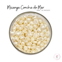 Miçanga Concha do Mar cor Pérola 10mm (50 unidades)