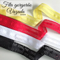 Fita gorgurão Vazada folha importada 38mm (5 metros) na internet