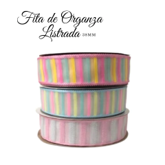 Fita de Organza Listrada 38mm (3 metros)