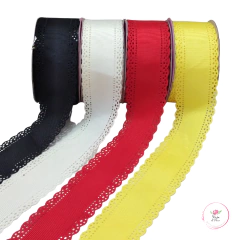 Fita gorgurão lisa com Borda vazada 35mm na internet