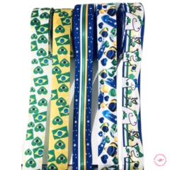 Fita gorgurão Estampada Copa do Mundo 38mm - (3 metros)