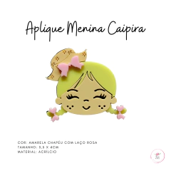 Aplique Menina Caipira Acrílico 3,5cm (2 unidade) na internet