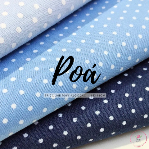 Tecido Tricoline Estampado Poá - 25x48cm (1 unidade)